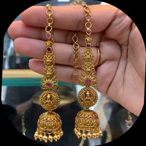Golden Jhumka Matt Finish Earrings