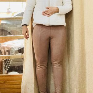 Brown faux Suede Style jeggings