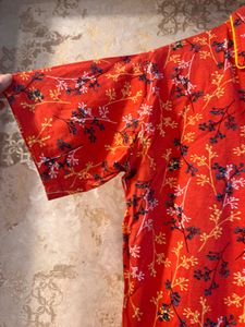 Red Floral Button shirt- Bust- 32/34