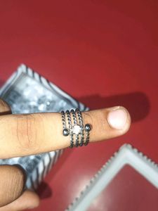Cute Silver Rings 💍 pack of 2 offer