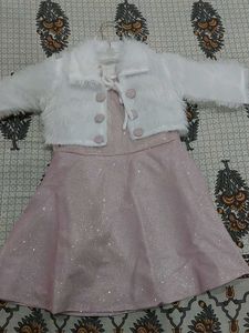 Cute Girls' Dress with Fur Shrug 💗