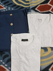 Dungaree Skirt With Combo White Tees For Women