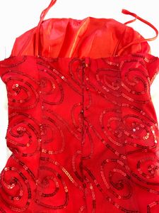 Red Embellished Peplum Valentine’s Top