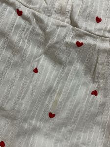 White Heart Print Midi Dress