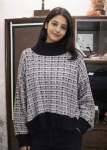 Tweed Style Pullover Sweater