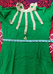 A-line Green Kurta Set
