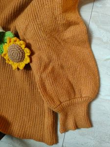 Orange Turtleneck Sweater