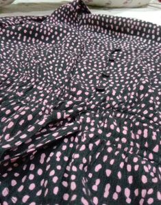 Black Top With Pink Polka Dots