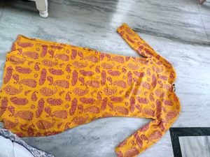 Yellow Paisley Print Kurti