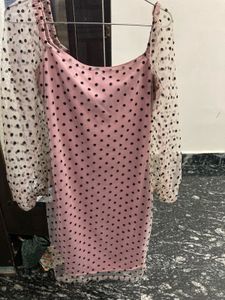 Polka Dot Mesh Dress