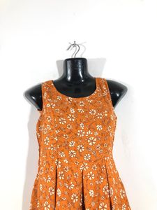Orange Printed Dress(Women’s)