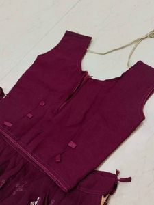 Burgundy Sequin Lehenga Choli Set