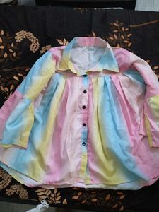 Pastel Tie-Dye Button-Up Shirt