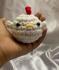 Cute Crochet Chicken Keychain Handmade 🐣