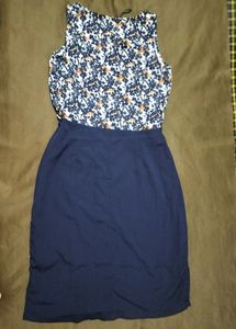 Navy Blue Printed Dress