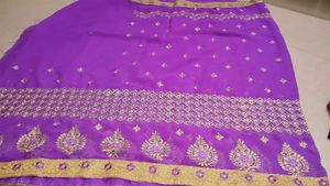 Purple Embroidered Saree