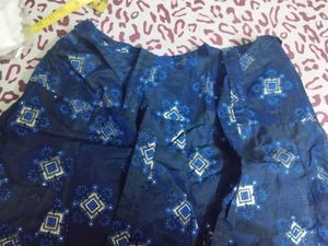 Blue Diamond Pattern Maxi Skirt