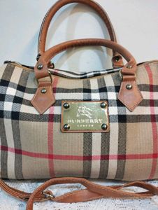 Burberry Plaid Boston Bag