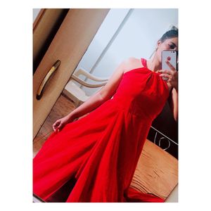 Red Halter Maxi Dress