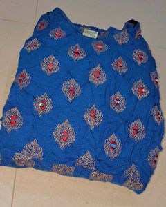 Blue Embroidered kurta