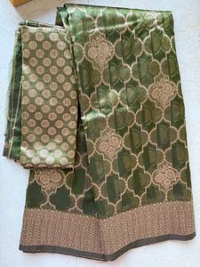 Unused Green Organza Saree