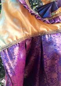 Baby Pattu Dress And Head Bow For Onam