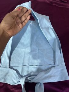 Blue Back Less Top