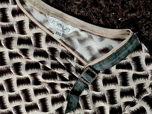 Printed Beige Long Sleeve Top