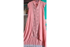 Peach Fish Cut Dress For Women.