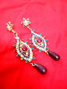 Premium Maroon Green Necklace Set❤️💚