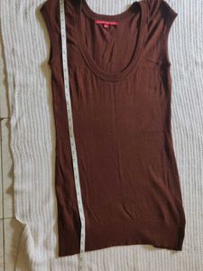 Brown Sleeveless Top