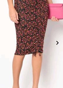 Floral Ruched Mini Skirt
