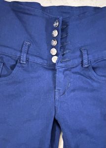 High Waist Blue Jeans