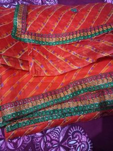 Orange Colour Bandhani Saree