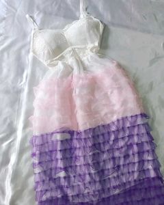 Tiered Ruffle padded  Dress