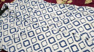 Aks brand ikat print cotton kurta-style shirt dres