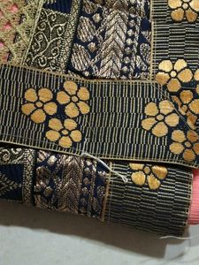 Elegant Peach Saree with Floral Border