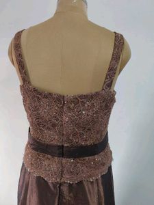 Elegant Brown Ethnic Gown