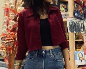 Red Crop Top Shirt