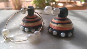 Beautiful Pearl Quilling Jhumkas