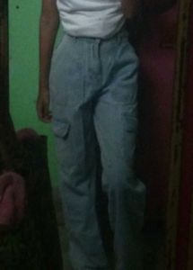 blue 6 pockets  Cargo jeans for women
