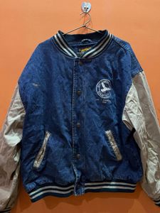 Vintage Denim Varsity Jacket