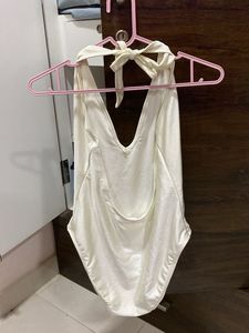 White Plunge Swimsuit