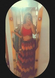 Vibrant Multi-Colored Lehenga with Green Net Dupat