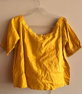 Off-Shoulder Lace-Up Neck Top