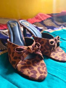 JLM Leopard Print Kitten Heels