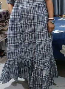 Blue &amp; White checked dress with FREEGIFT