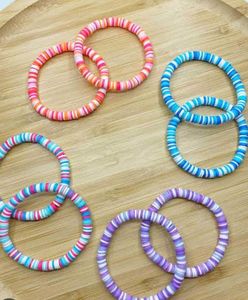 Colorful Clay Bead Bracelets - Stackable Set