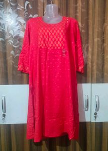 Red Printed Kurta