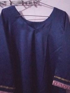 Navy Blue 3xl Pink Salwar Kameez Satin Heavy